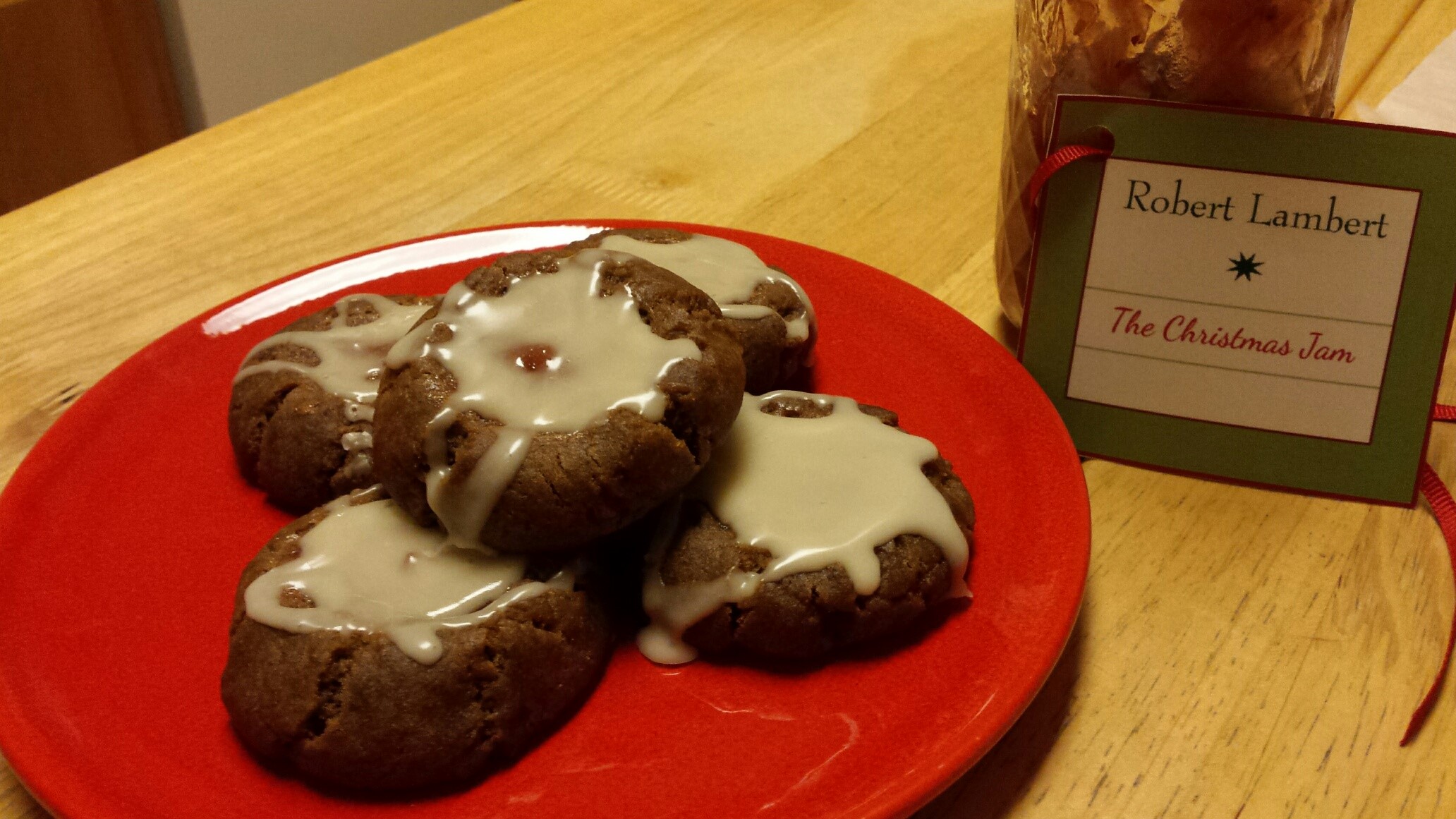 Christmas Ginger Thumbprint Cookies