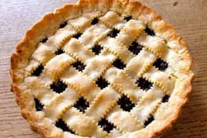 Lattice Topped Blueberry Pie