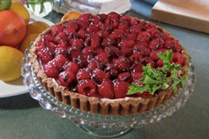 DARK CHOCOLATE RASPBERRY CHEESE TART