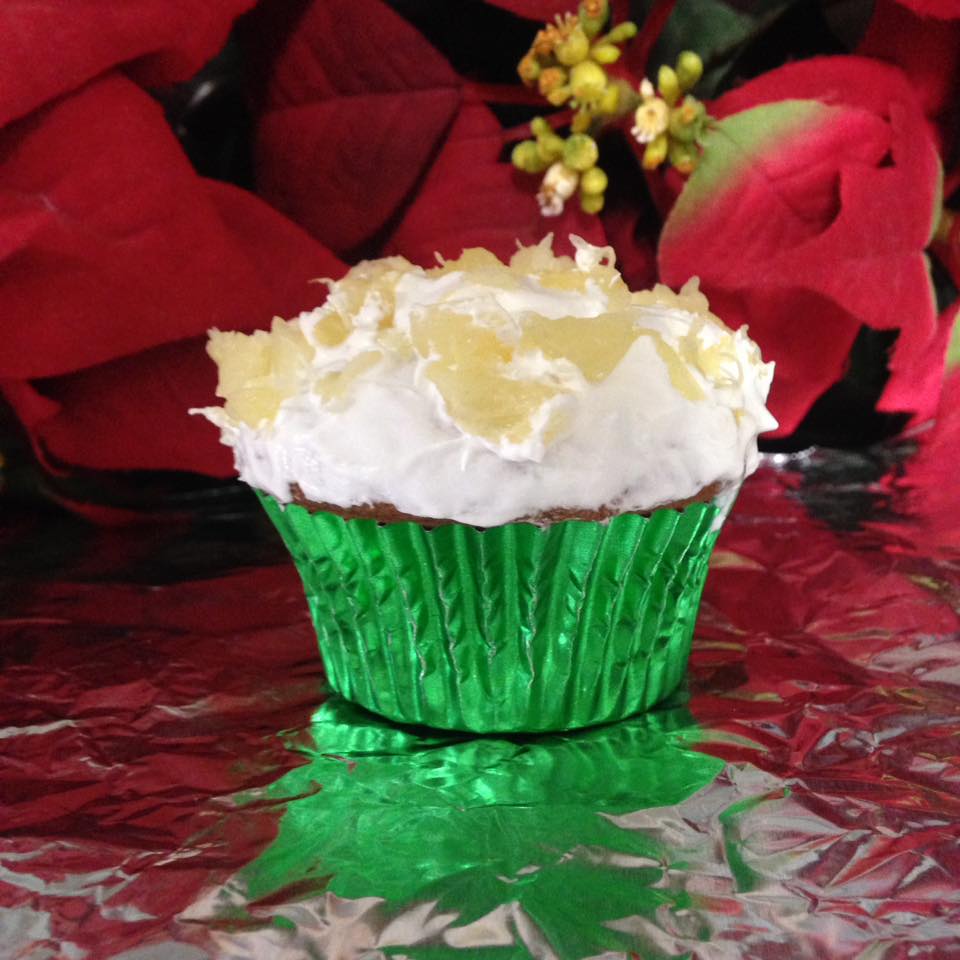 Tropically Sweet Pineapple Christmas Jam Cupcakes